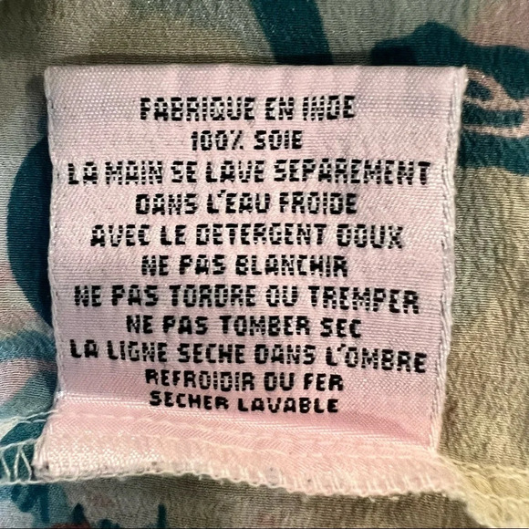 Fleurette 100% Silk Tunic. Size Medium. - Picture 9 of 10